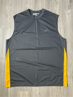 Nike Men’s Sleeveless Training Tank - Gray with Yellow Side Panels